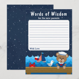 Invitación Niño náutico tiene palabras de sabiduría rojas y n