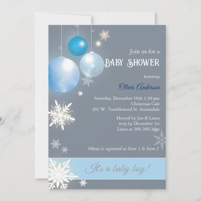 Invitación Niño navidad Baby Shower (Anverso)