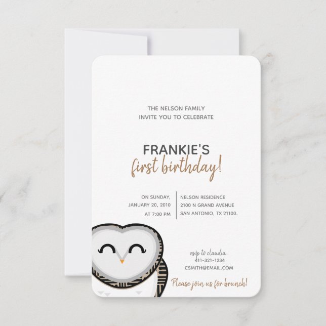 Invitación niño o chica CUALQUIER ANTIGUA FESTIVA DE CUMPLEAÑ (Anverso)