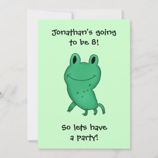 Invitación Niño o chica de la fiesta de cumpleaños de la rana