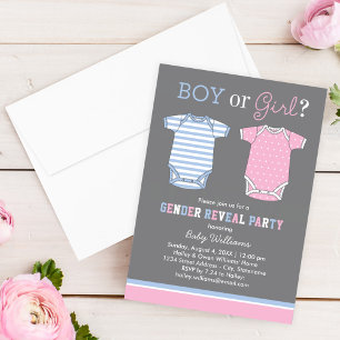 Invitación Niño o Chica Fiesta de revelación de sexo de bebé 
