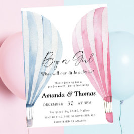 Invitación Niño o chica - Globos de aire caliente - revelació
