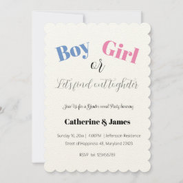 Invitación Niño o Chica, ¿qué será la revelación de género?