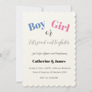 Invitación Niño o Chica, ¿qué será la revelación de género?