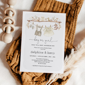 Invitación ¿Niño o niña | El Boho silenciado revela Baby Show