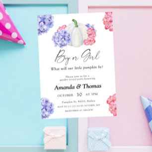Invitación Niño o niña - Fiesta de calabaza - revelación de g
