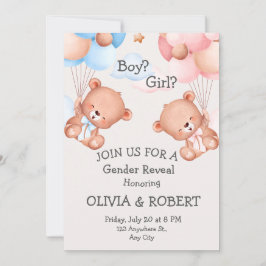 Invitación ¿Niño o niña. Revelación de género/ducha de bebé