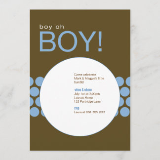 Invitación Niño Oh niño Baby Shower Invite_Blue/Brown