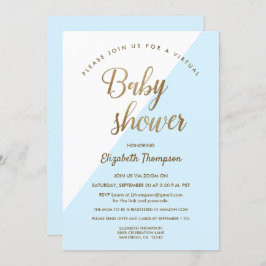 Invitación Niño pequeño azul de la ducha de bebé virtual