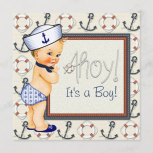 Invitación Niño pequeño marinero Nautical Baby Shower Blonde