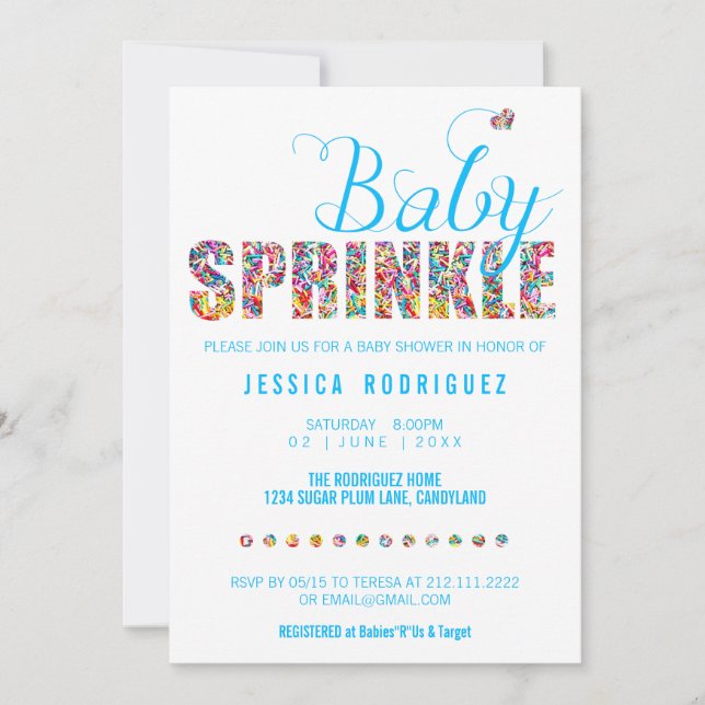 Invitación Niño pequeño SPRINKLE (Anverso)