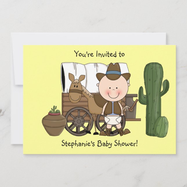 Invitación Niño pequeño y Personalizado de caballo occidental (Anverso)