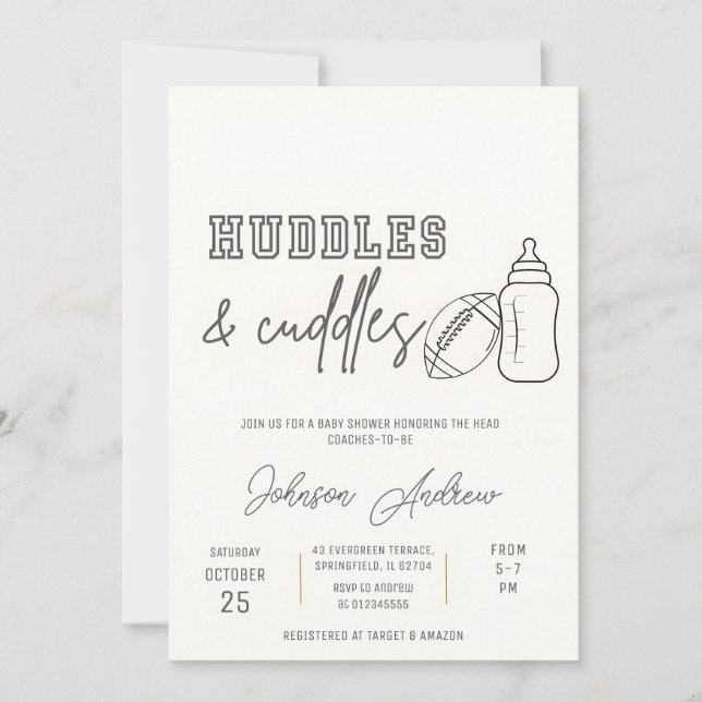 Invitación Niño Personal arranca Baby Shower de fútbol (Anverso)