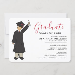 Invitación Niño Personalizado Avatar  Graduación en la escuel