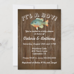 Invitación Niño Pescado Rústico