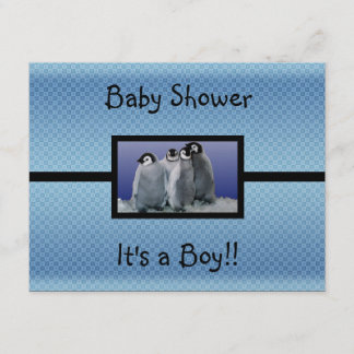 Invitación Niño Pingüino de Baby Shower