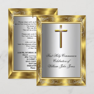 Invitación Niño Primera Comunión Santa Cruz de Plata y Oro 2