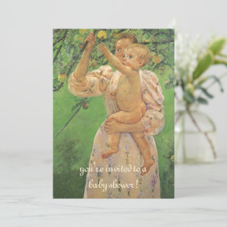 Invitación Niño recogiendo fruta de Cassatt Fiesta de Bebé Vi