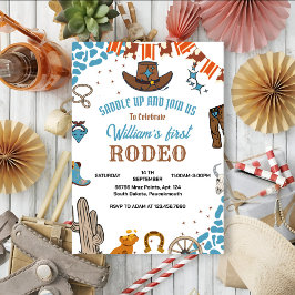 Invitación niño resucitado primer rodeo primer Fiesta cumplea
