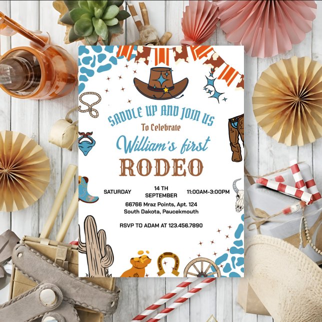 Invitación niño resucitado primer rodeo primer Fiesta cumplea (Subido por el creador)