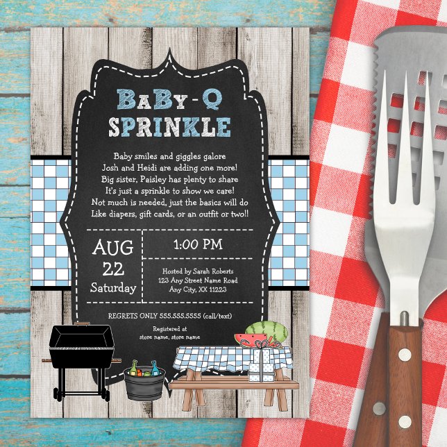 Invitación Niño Rústico Bebé Q Sprinkle, ducha de bebé BBQ (Subido por el creador)