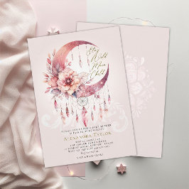 Invitación Niño Salvaje Dreamcatcher Crystals Baby Girl Showe