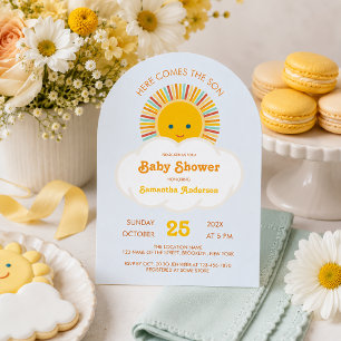 Invitación Niño Sol Shower de Baby Aquí Viene el Hijo Lindo A