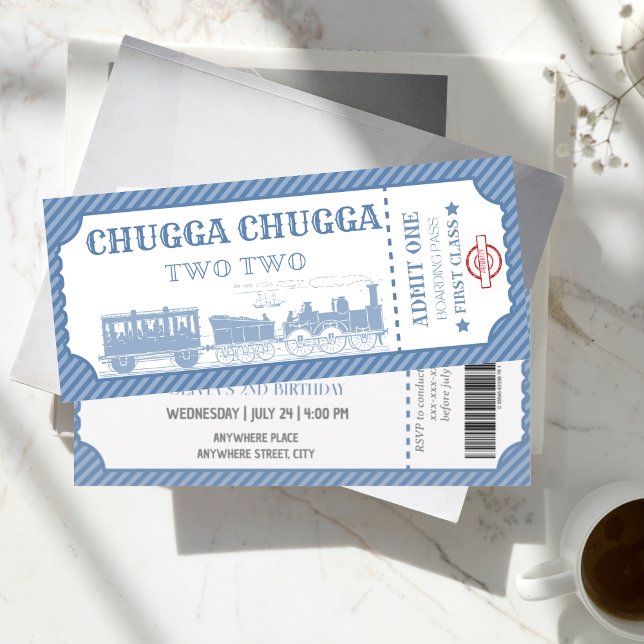 Invitación niño tema del tren segundo cumpleaños (Subido por el creador)