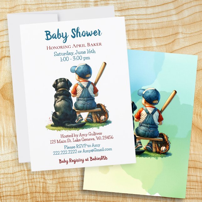 Invitación Niño y perro | Baby Shower personalizado dulce (Subido por el creador)