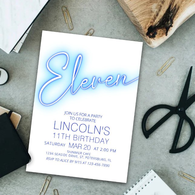 Invitación Niños 11.º cumpleaños de la piscina de neón (Subido por el creador)