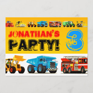 Invitación Niños 3.ᵉʳ Fiesta de Camión de Construcción