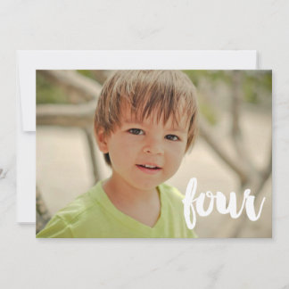 Invitación Niños 4 cumpleaños número cuatro foto superposició