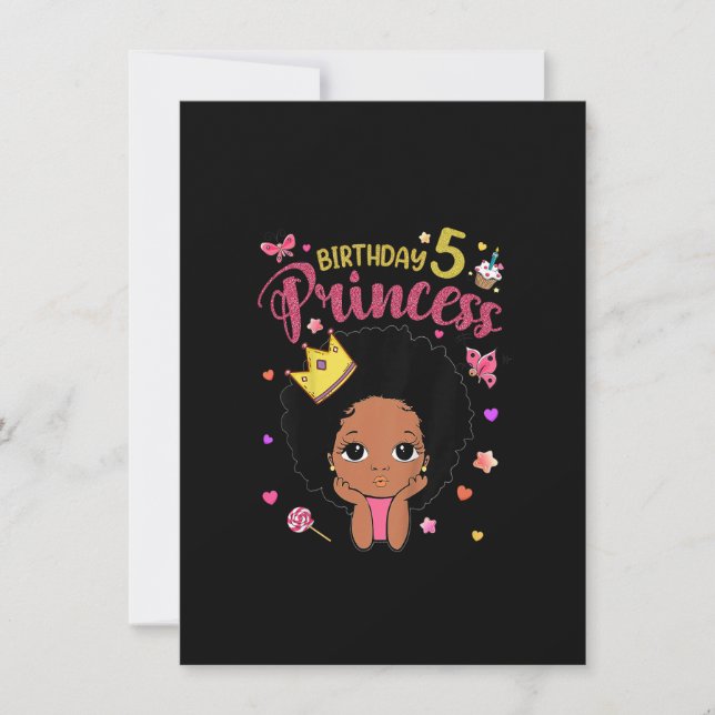 Invitación Niños 5 años Princesa Princesa de 5 años Diversos  (Anverso)