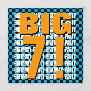 Invitación Niños 7 cumpleaños 7 años Plaza moderna