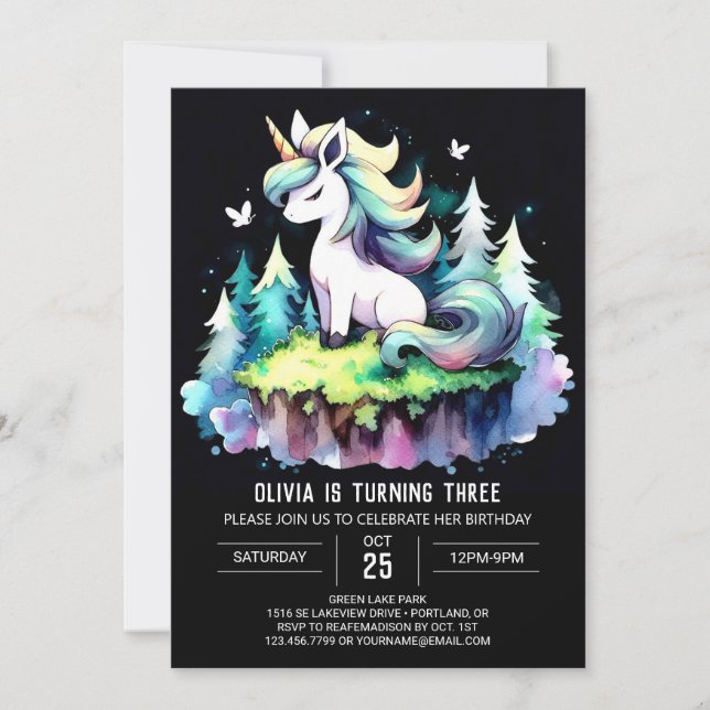 Invitación Niños Adorables Cumpleaños de Caballos (Anverso)