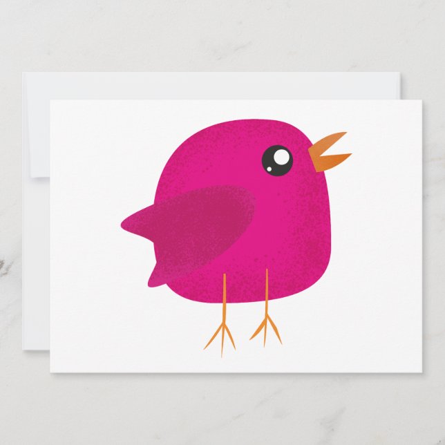 Invitación Niños adorables pájaros (Anverso)