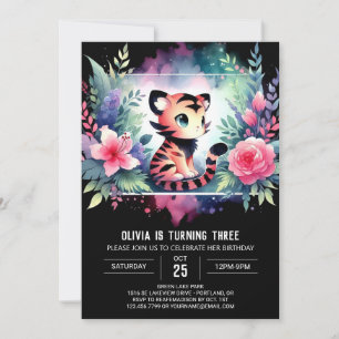 Invitación Niños Adorables Tigre Cumpleaños