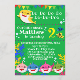 Invitación Niños amarillos Día Verde del Tiburón