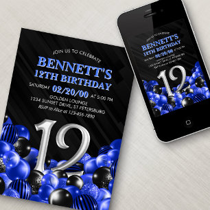 Invitación Niños azules 12 años