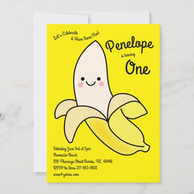 Invitación Niños bananeros bananeros 1 Fiesta de cumpleaños K (Anverso)