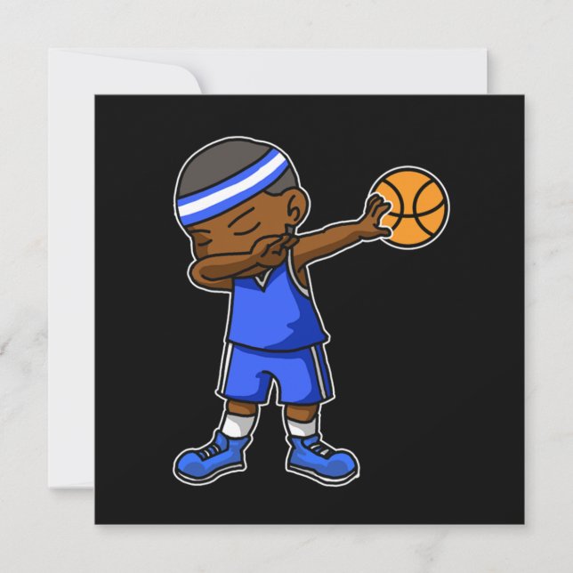 Invitación Niños Basketball Boy Dabbing Dab Gift Idea (Anverso)