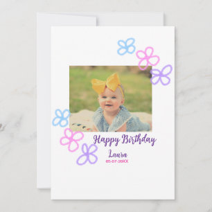 Invitación Niños bebé primer cumpleaños añadir fecha añadir f