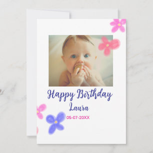 Invitación Niños bebé primer cumpleaños añadir fecha añadir f