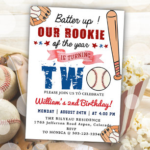 Invitación Niños Béisbol Fiesta de cumpleaños 2014 Batería ar