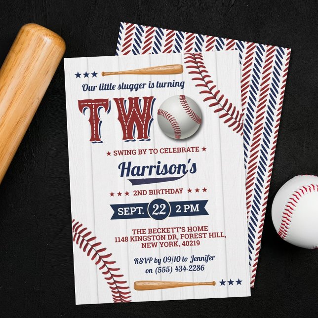 Invitación Niños Béisbol Segundo Cumpleaños (Subido por el creador)