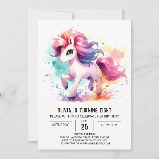 Invitación Niños bohemios Caballos Cumpleaños (Anverso)