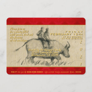 Invitación Niños búfalos de agua Año Ox Chino 2021 PhInv