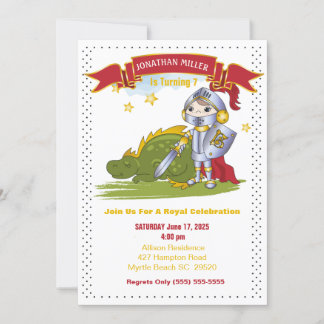 Invitación Niños Caballeros En La Fiesta De Cumpleaños Del Dr
