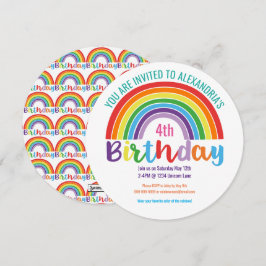 Invitación Niños Chicas coloridos de la fiesta de cumpleaños