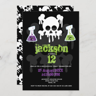 Invitación Niños cientificos enfermos científicos asustado Pe